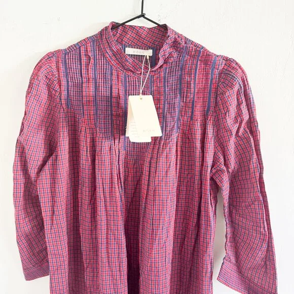 NWT Doen Red Blue Rossendale Valley Plaid Ranger Dress S NWT Doen Red Blue Rossendale Valley Plaid Ranger Dress S